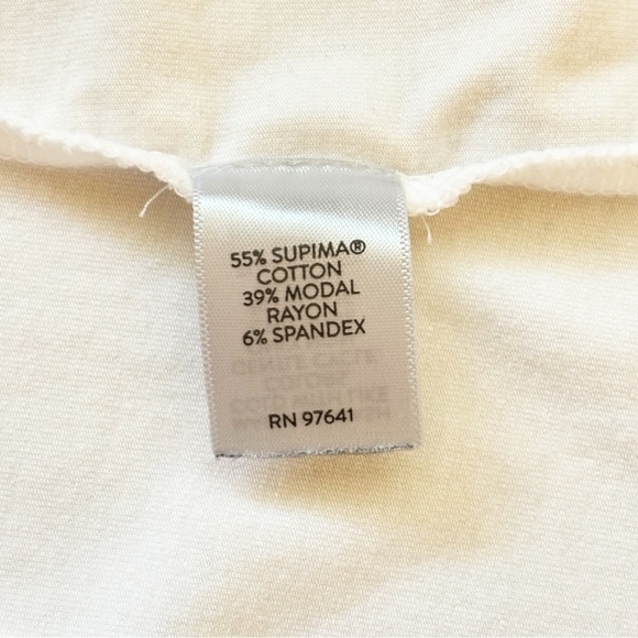 J. Jill Luxe Supima White Short Sleeve Tee Size Medium - Picture 6 of 8